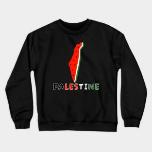 Palestine Palestinian Watermelon Map Patriotic Ceasefire Tee for Rallys Protests and Solidarity 2024 Crewneck Sweatshirt